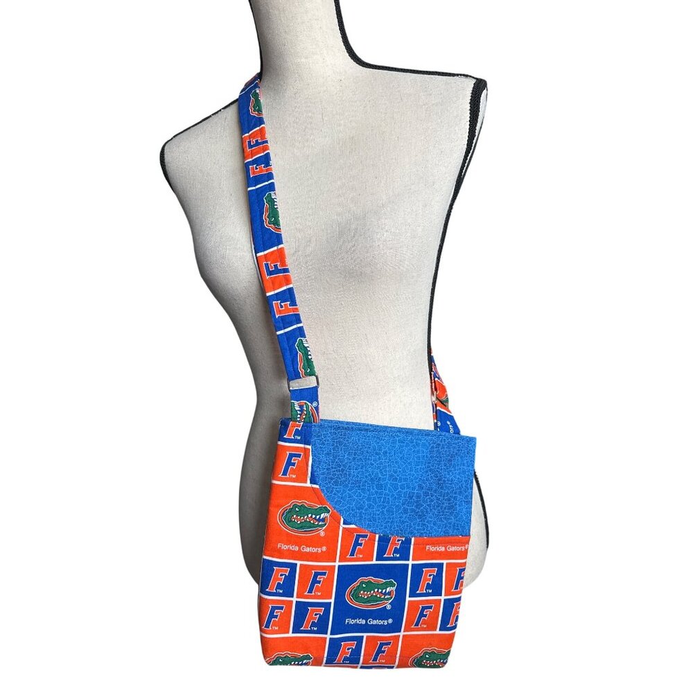 Florida Gators Custom Crossbody Bag Cotton Orange Blue Slot Pockets Magnet Close - Picture 2 of 5